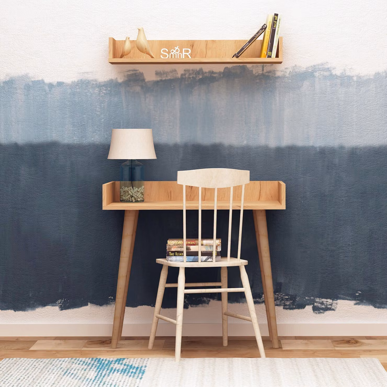 Skye Decor, Harmony, scrivania, legno di quercia, 100 % MELAMINE COATED SLIPBOARD, 90 x 20 x 10 cm