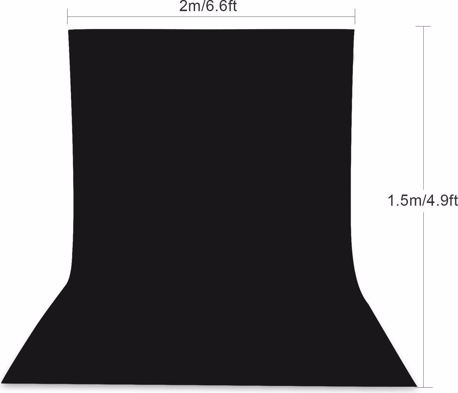 2 * 1,5 m/ 6,6 4,9 ft Sfondo fotografico Schermo Sfondo per ritratti Studio fotografico Accessori Lavabile Materiale non tessuto resistente, colore nero