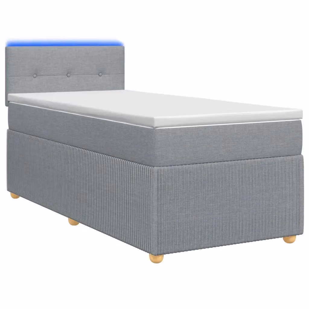 Letto box spring con materasso ibrido vidaXL Grigio Chiaro L/P: 100 x 200 cm – 2