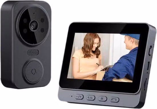 videocitofono wireless, schermo IPS da 4,3 pollici con risoluzione 1080p, modalità notturna, con scheda di memoria, installazione semplice, per casa, villa, appartamento