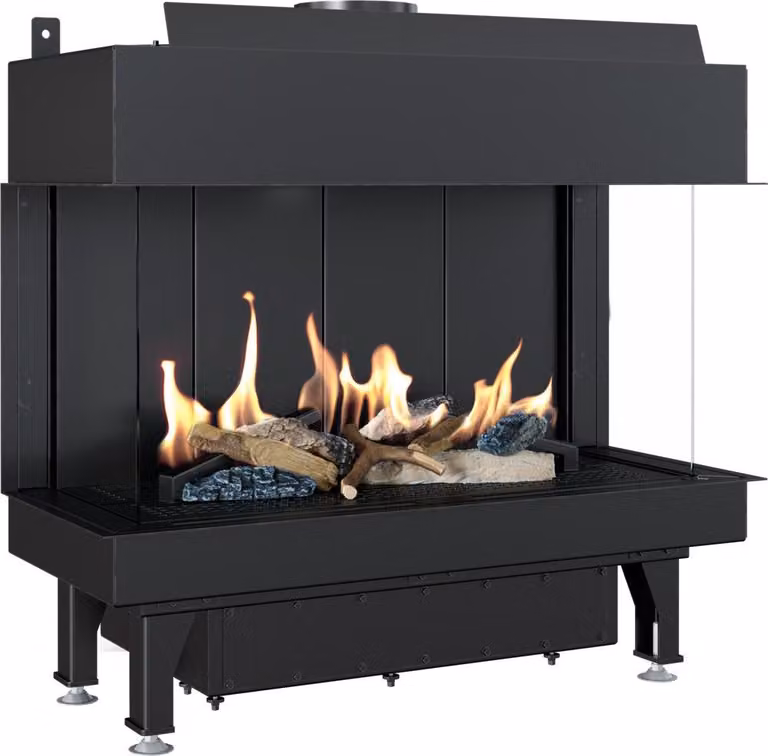 KRATKI LEO 70 caminetto a gas naturale trifacciale ∅ 100/150 7,3 kW
