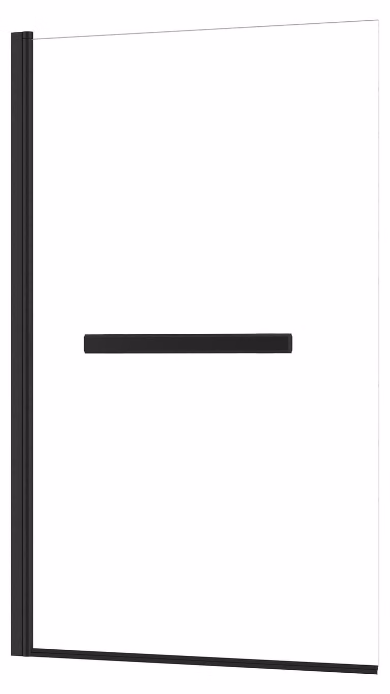 Paravento pieghevole per vasca da bagno Marwell Black Touch 120x70cm nero - paravento per vasca da bagno con vetro temperato da 4 mm - con portasciugamani