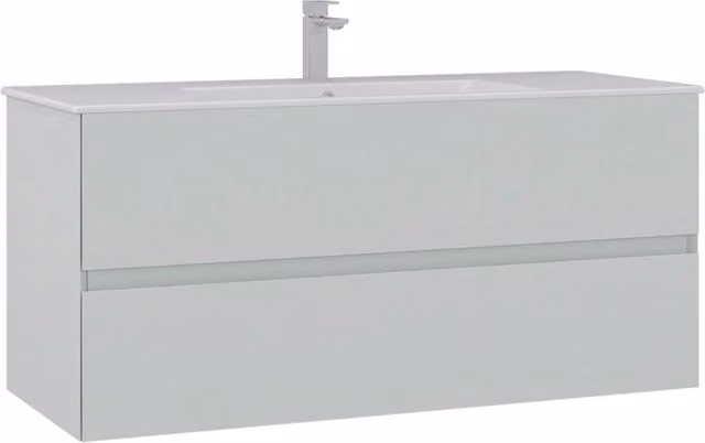 Mobile lavabo sospeso Hanah Home Nest 121 v2 bianco opaco L: 121 cm, P: 51 cm, H: 55 cm