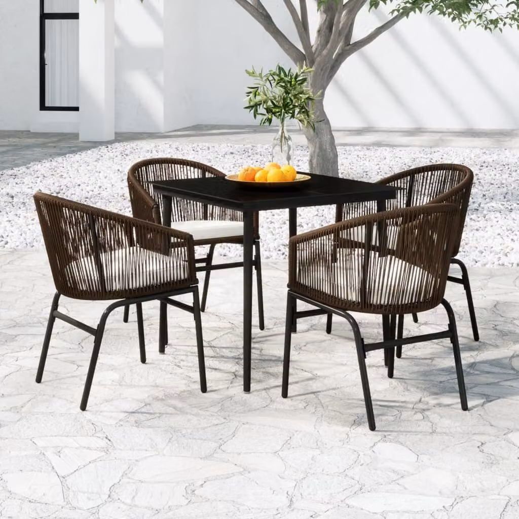 Maison Exclusive - Set da pranzo da giardino a 5 pezzi, marrone