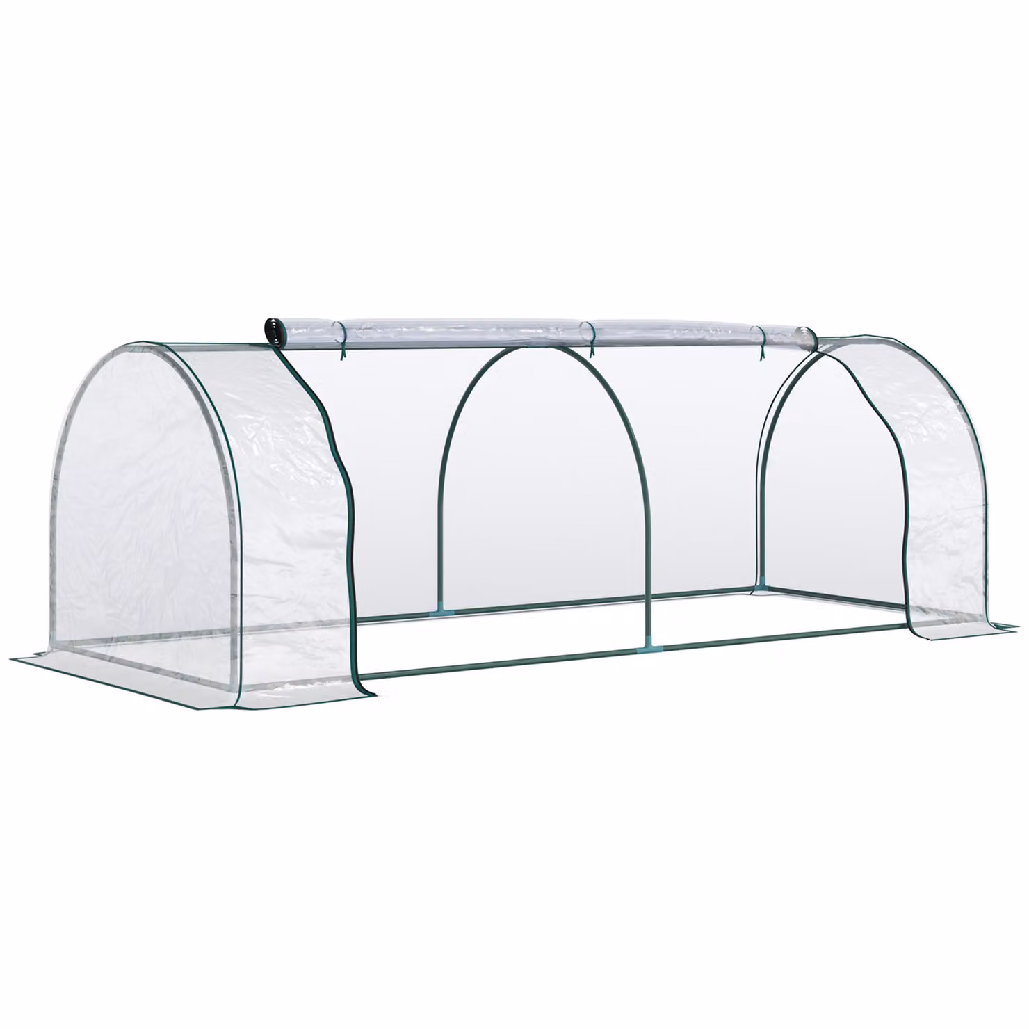 Serra con porta, semenzaio, per la coltivazione delle piante, in acciaio e PVC, 250x100x80 cm