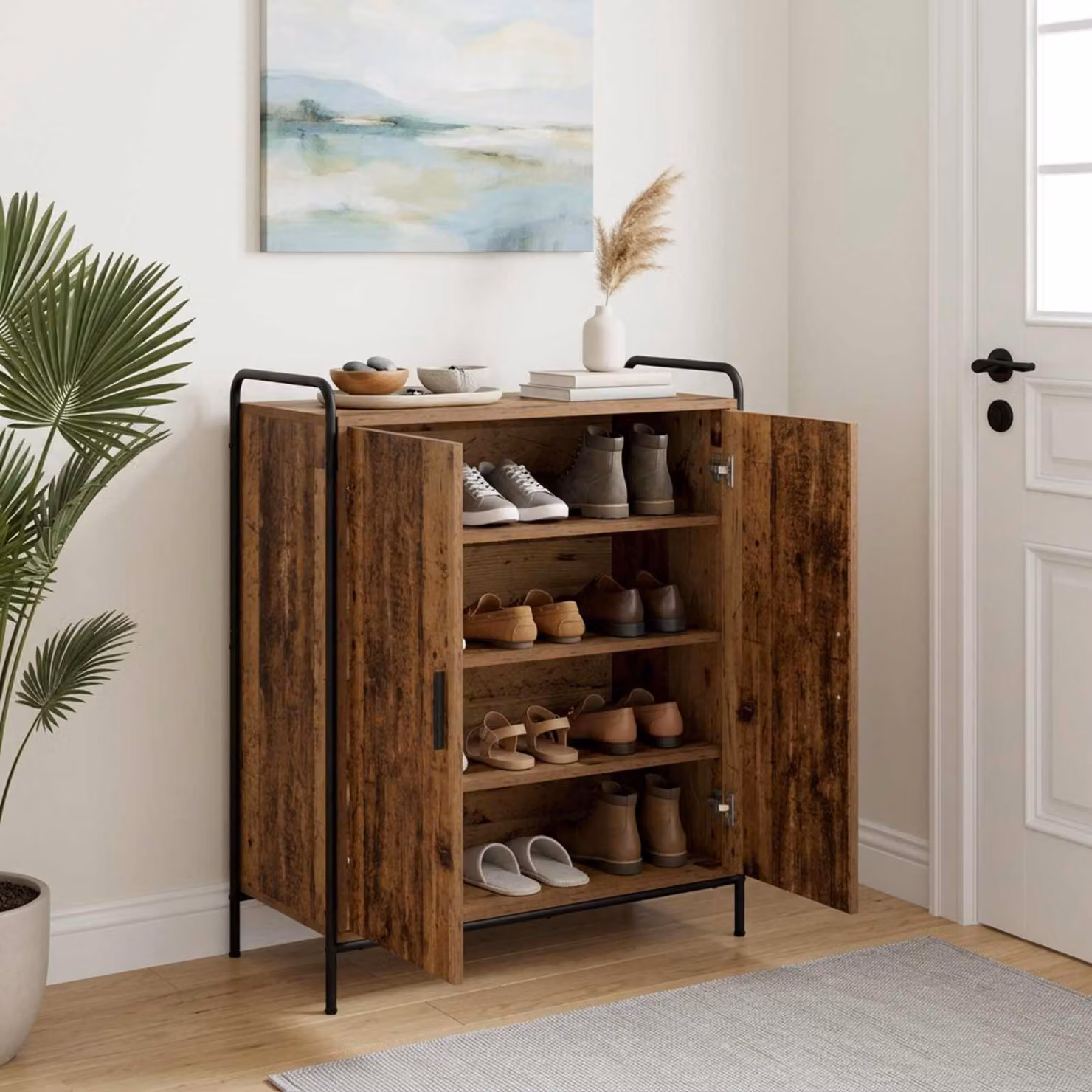 vidaXL Mobile per scarpe 76 x 36,5 x 93 cm Legno ingegnerizzato