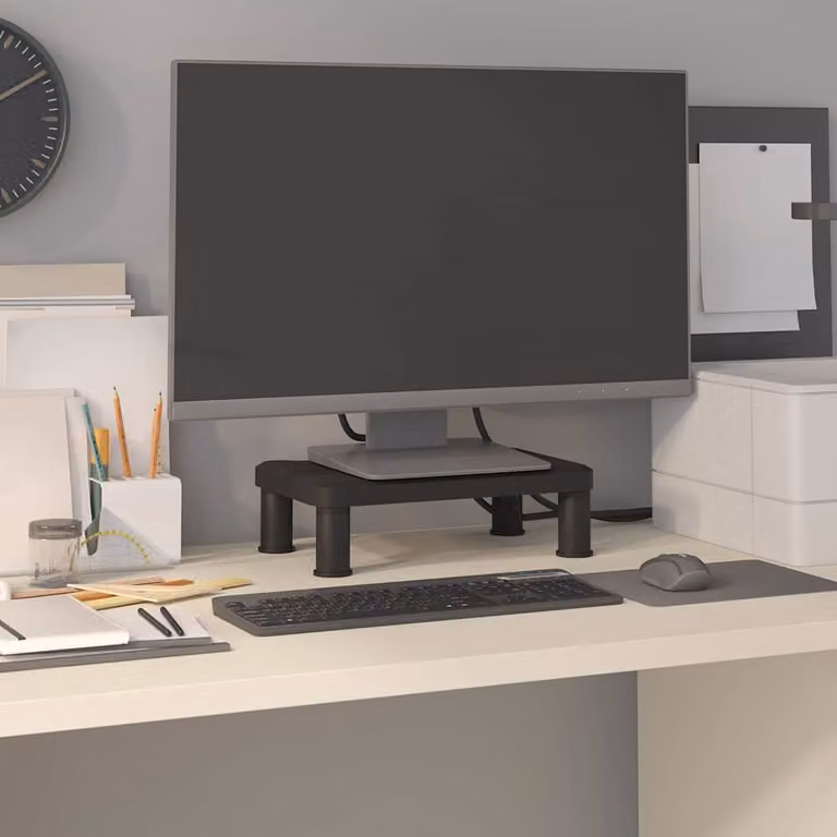 vidaXL Supporto per Monitor Nero L 38 cm x P 24 cm x H 10,5 cm