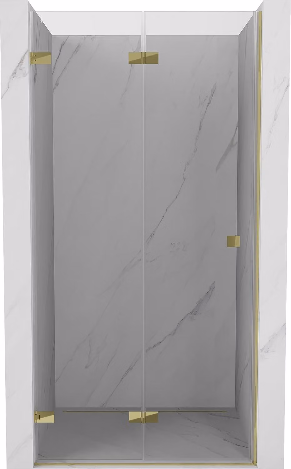 Mexen Lunar-F porta doccia pieghevole sinistra 50 cm, trasparente, dorata - 836-050-000-50-00-L