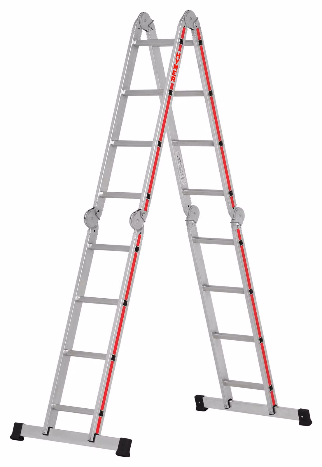 Scala multiuso Hymer, 4x4 pioli, altezza verticale 2,25 m, altezza di sbraccio 3,55 / 5,60 m, peso 14,6 kg