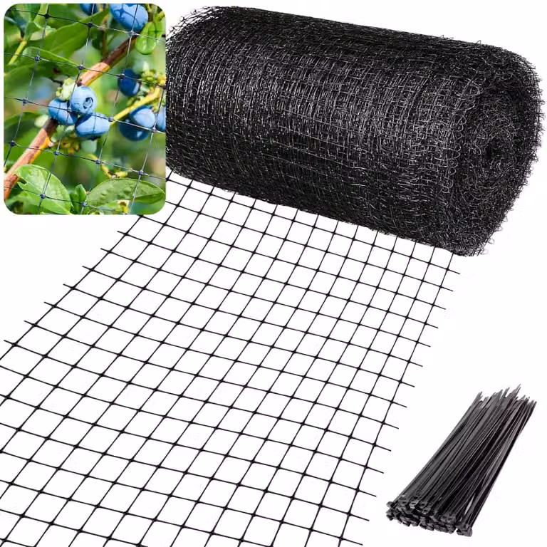 Omgoods - Rete per giardino, ideale per proteggere gli uccelli, dimensioni 2 m x 10 m, con 30 fascette stringicavo