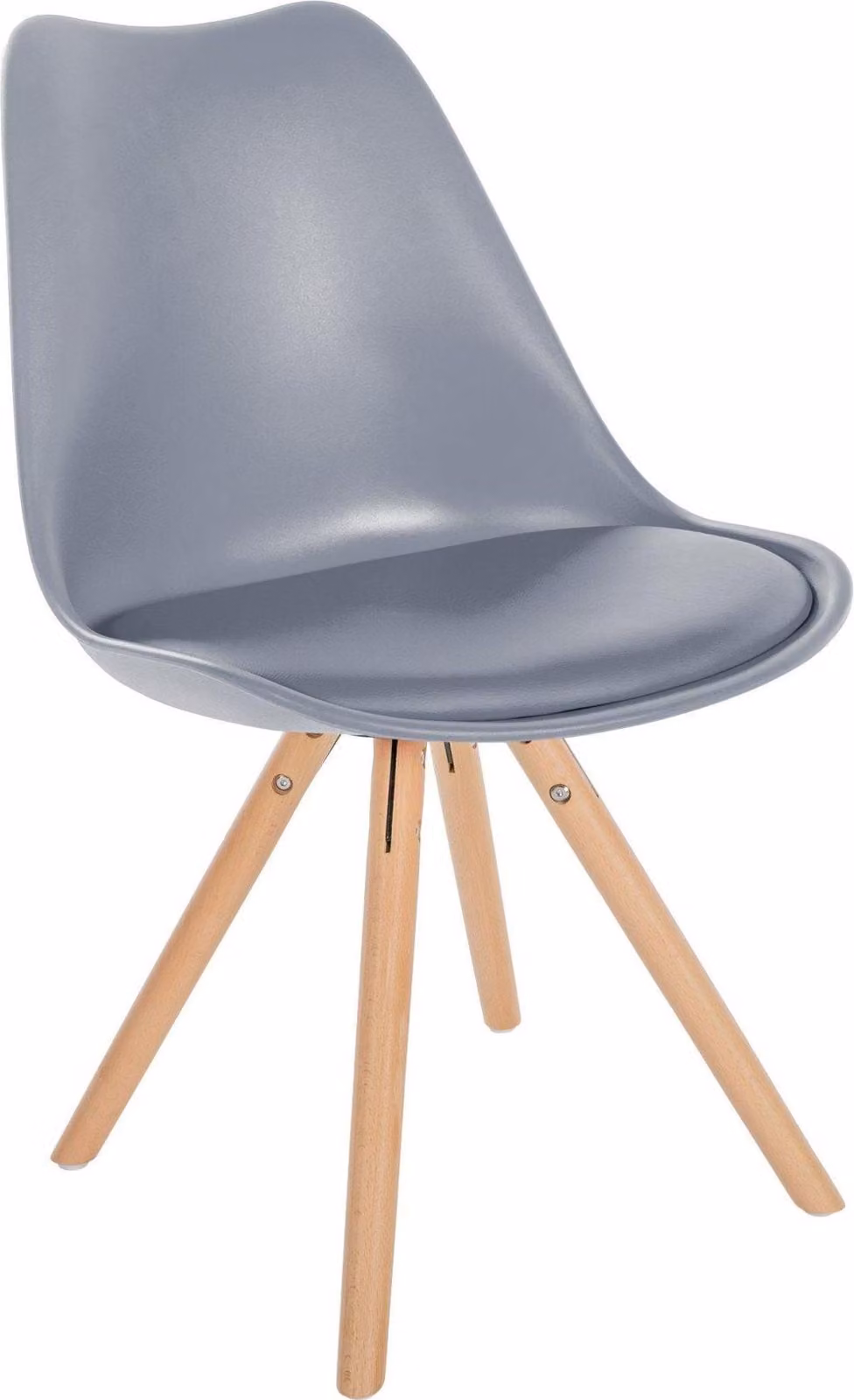 Sedia da pranzo in plastica - Comfort in poliuretano - Elegante struttura in legno