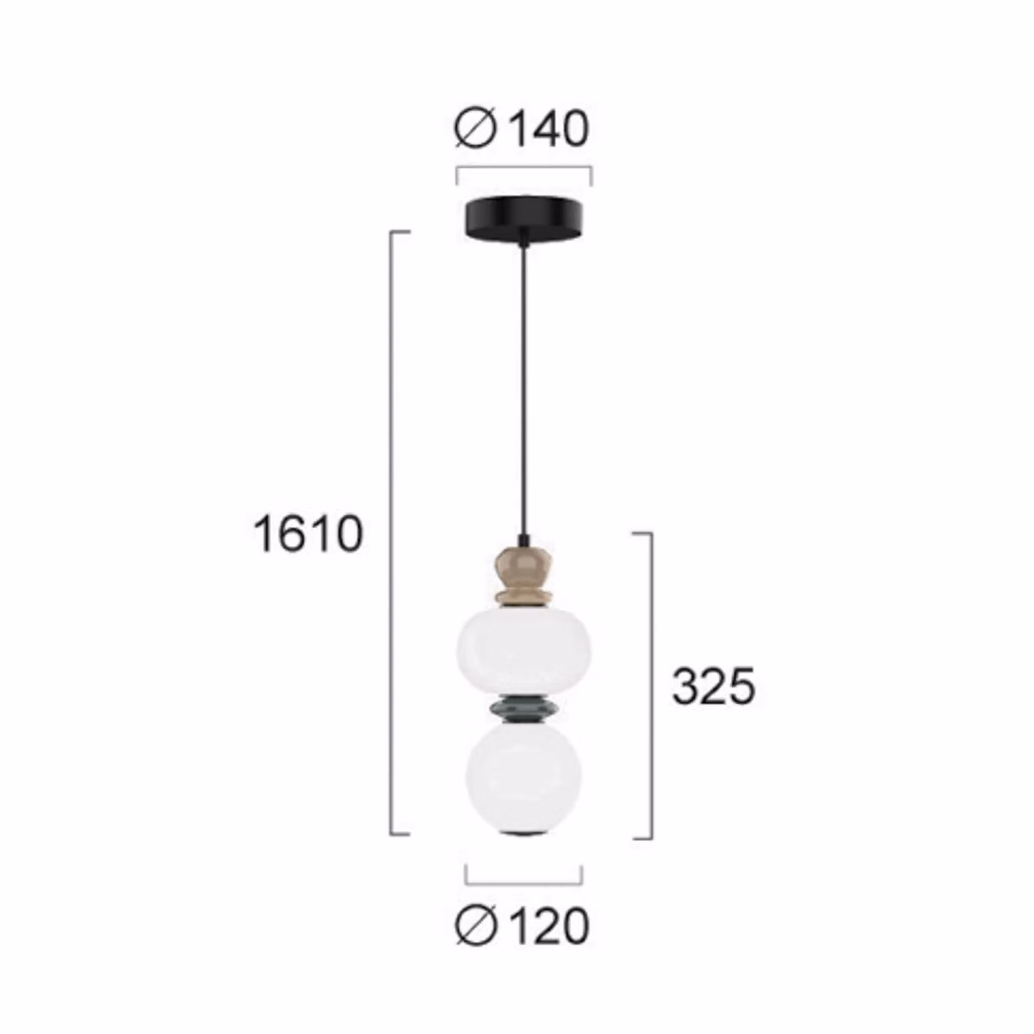 Viokef lampada LED a sospensione Gemma, altezza 32 cm, colorata, Gemma, Multicolore, Soggiorno / Sala da pranzo, Vetro
