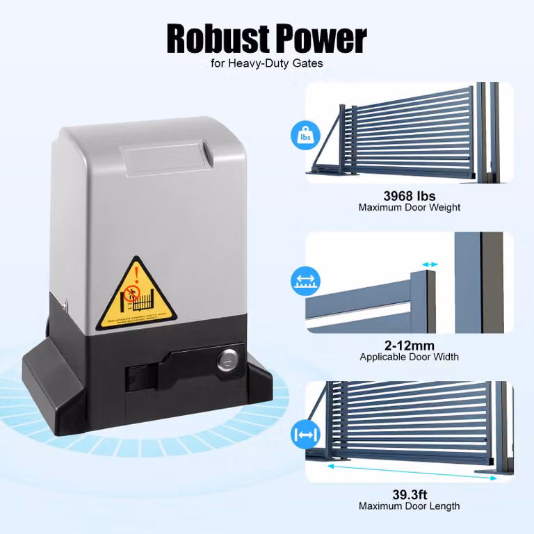 Apertiscatore automatico per cancelli scorrevoli, da 750W, con barra dentata da 6 metri, adatto per cancelli in legno e in ferro fino a 800 kg