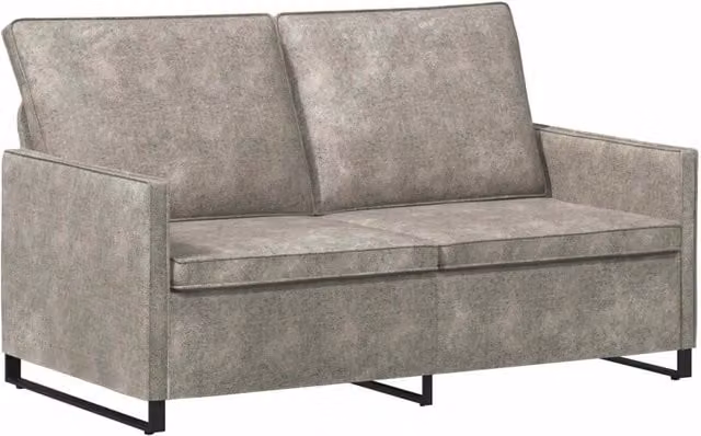 Divano a 2 posti vidaXL Grigio con struttura in metallo e poggiatesta regolabile L: 150 cm, P: 81 cm, H: 82 cm