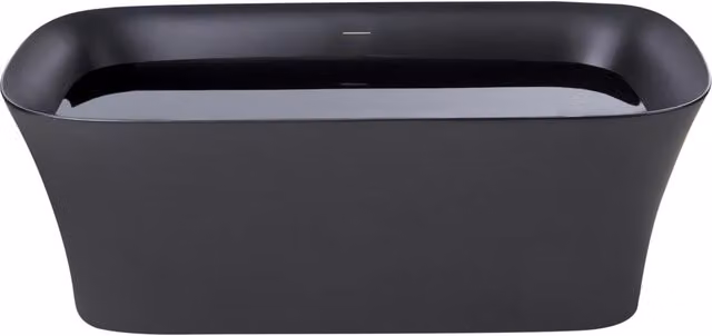 Vasca da bagno freestanding in acrilico nero 1600 x 750 mm ovale con finitura liscia opaca Stile moderno per il bagno