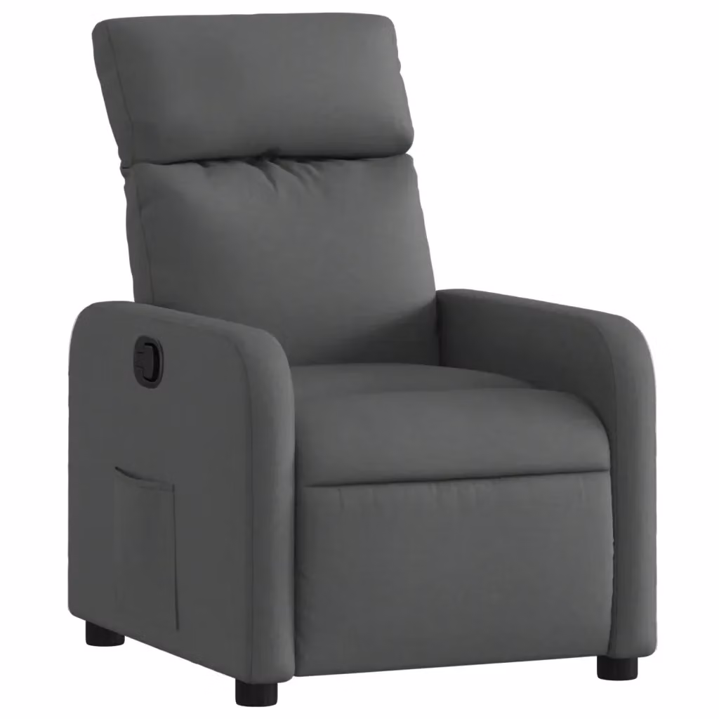 Poltrona Reclinabile Relax vidaXL in Tessuto Grigio con Braccioli e Reclinazione Manuale – 2