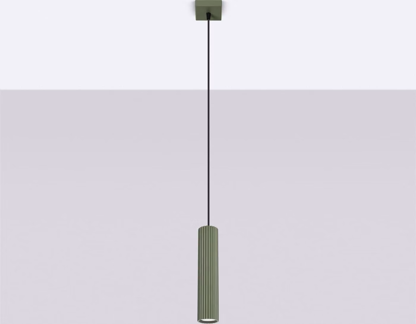 Lampada a sospensione KARBON 1 verde oliva 1xGU10 10W alluminio 118x8x8cm Sollux Lighting