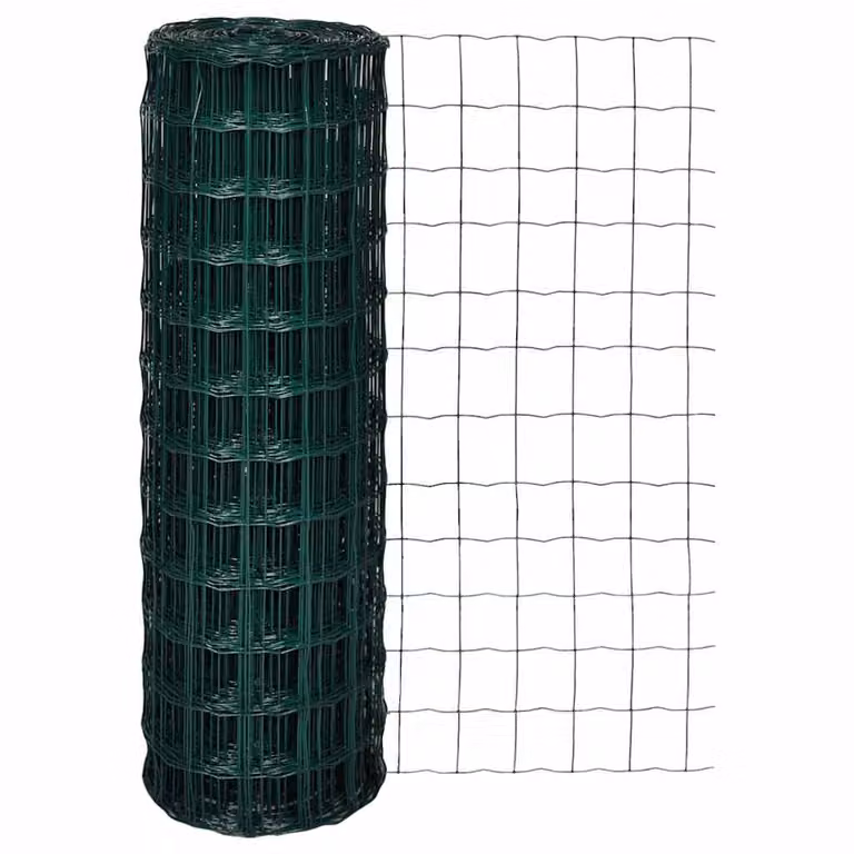 Recinzione Europea vidaXL in acciaio rivestito in PVC, Verde, L: 10 m, H: 1,2 m