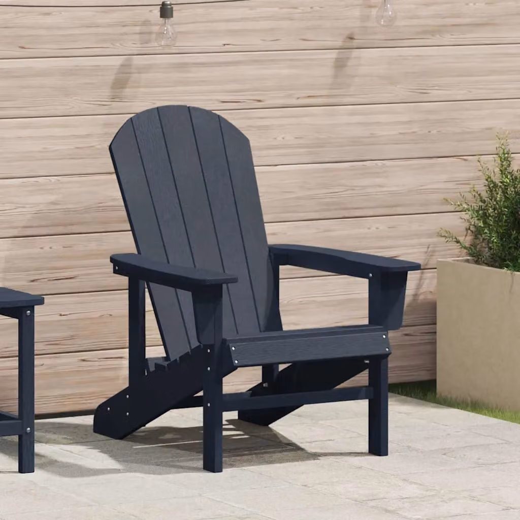 Sedia Adirondack vidaXL in plastica blu navy per giardino e terrazza