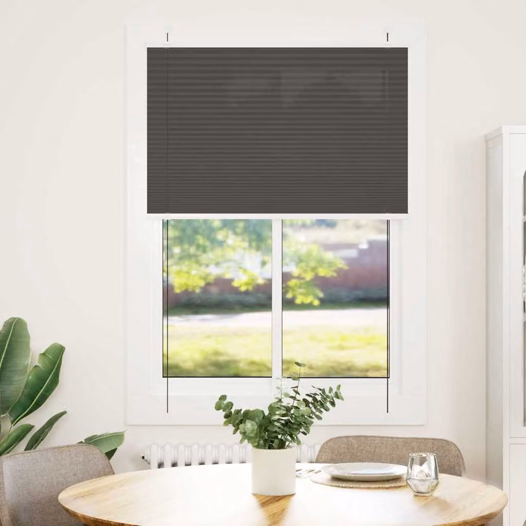 vidaXL Tenda Plissettata Nera 90x100 cm Larghezza Tessuto 89,4 cm
