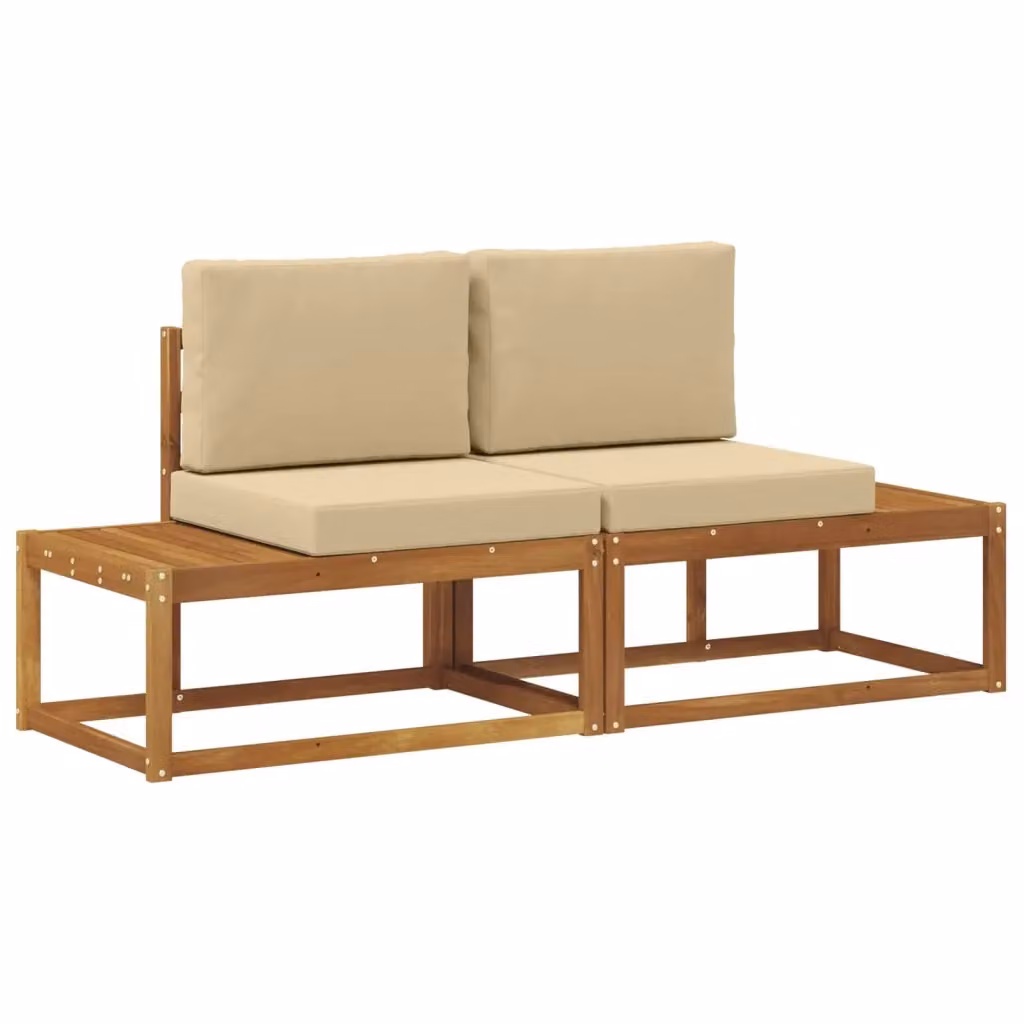 Divano da esterno moderno vidaXL in legno di acacia con cuscini beige – 2