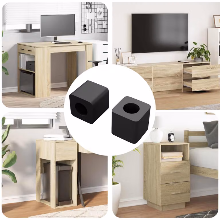 Set di 2 supporti per cassetto vidaXL in plastica nera, dimensioni: 1,5 x 1,5 x 1,5 cm