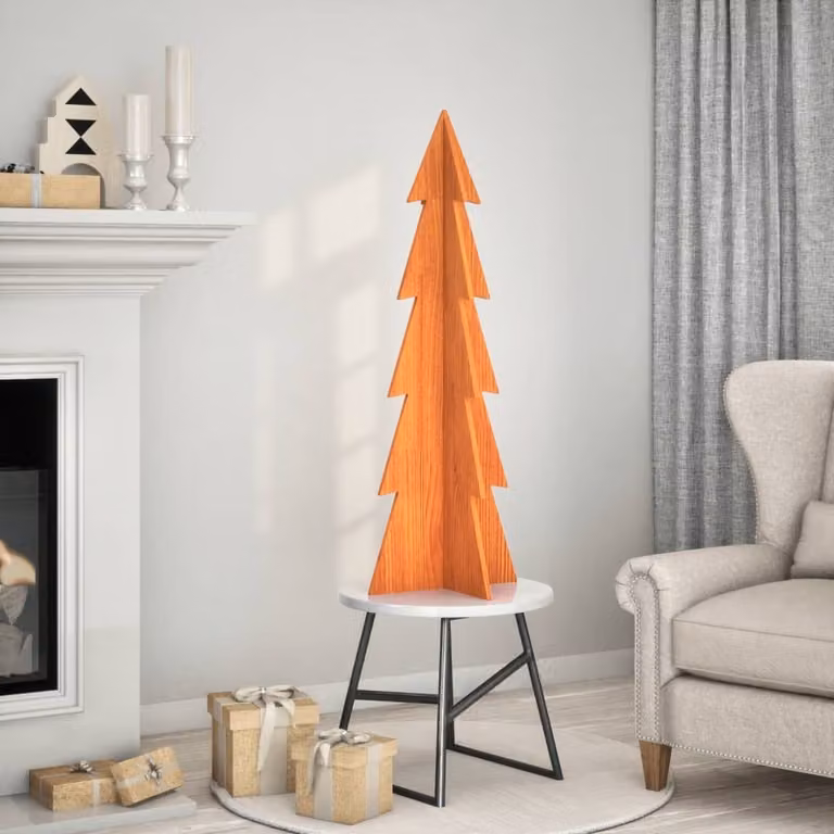 Maison Exclusive - Albero di Natale da decorare Marrone cera 112 cm Legno massello di pino