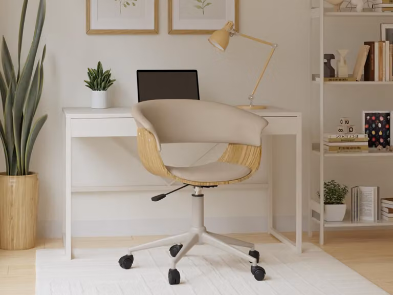 Sedia girevole DARLYN - beige / rovere
