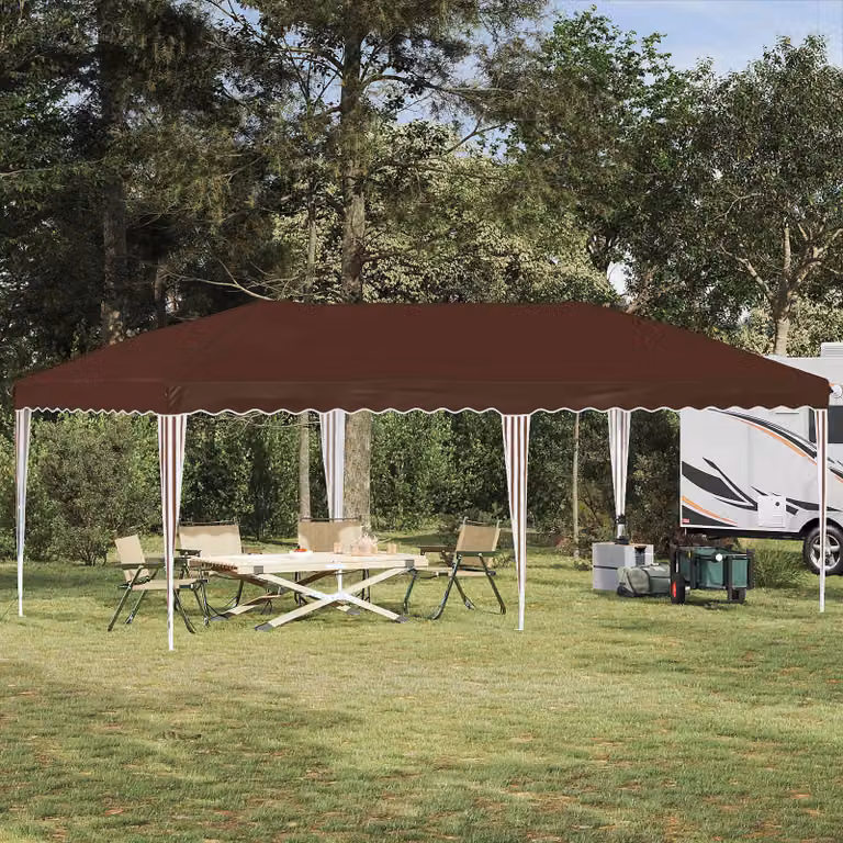 Maison Exclusive - Tenda pop-up per feste, 575 x 290 x 245 cm, colore marrone
