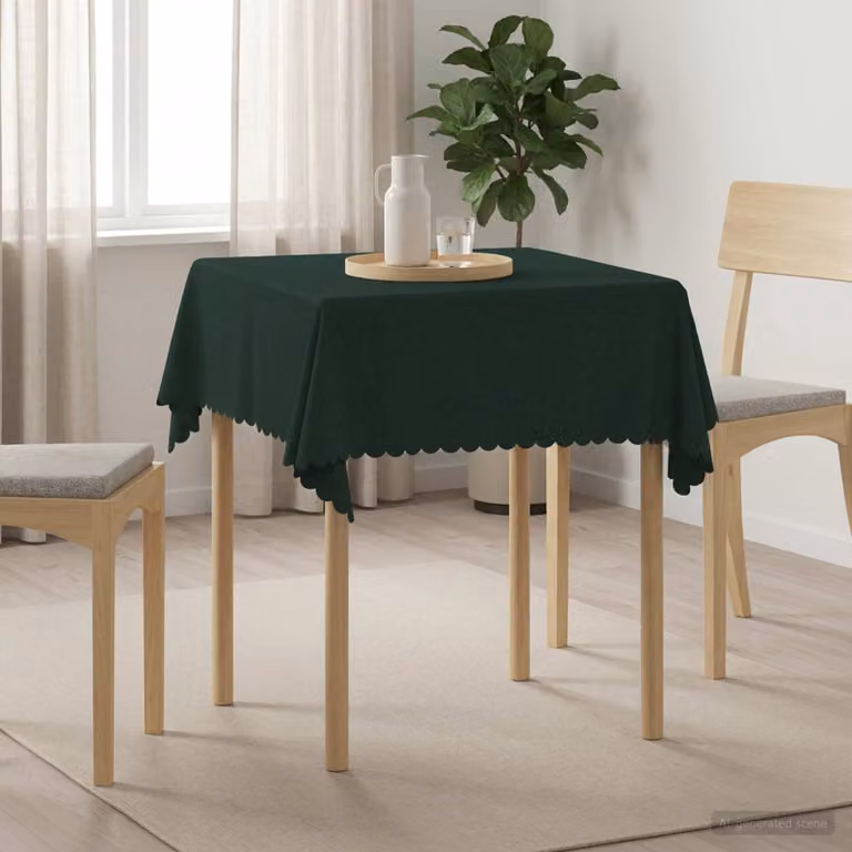 Set di 5 tovaglie jacquard vidaXL verdi, idrorepellenti e lavabili in poliestere, L 140 x L 140 cm