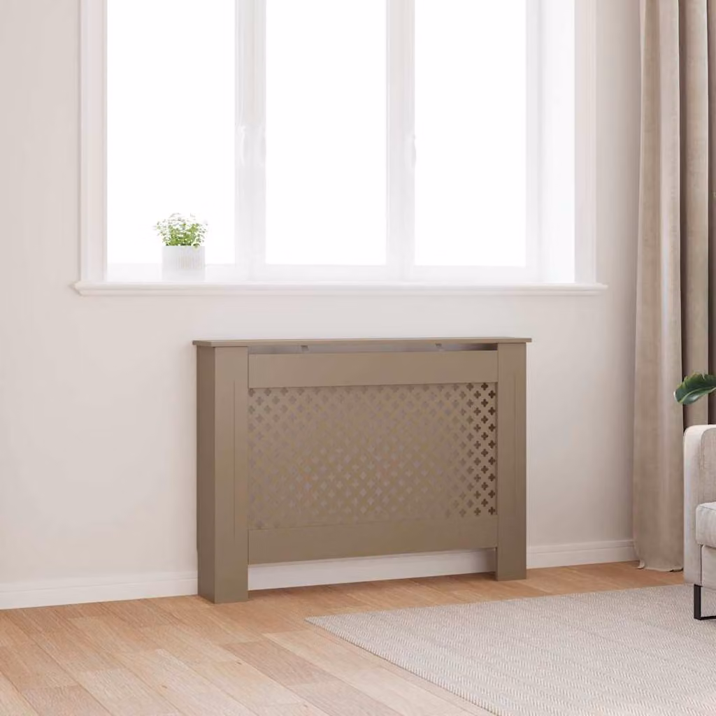Copertura per radiatore vidaXL in MDF con design geometrico moderno, L 112 cm x P 19 cm x H 81,5 cm