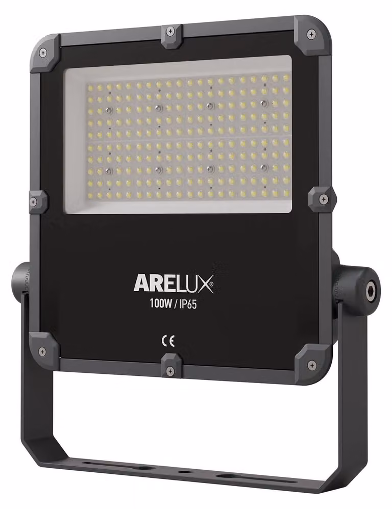 ARELUX XFIELD, proiettore da 100W, 120-277V AC, indice di resa cromatica (CRI) 80, grado di protezione IP65, temperatura di colore 3000K
