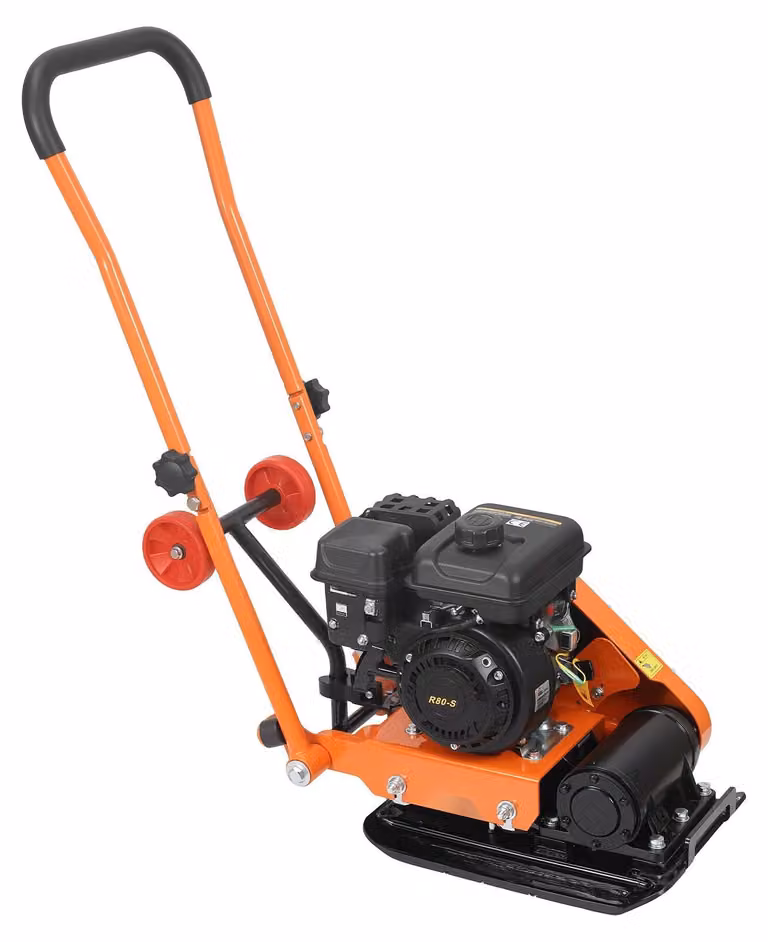 Piastra vibrante a benzina - Piastra vibrante/compattatore - Motore da 79 cm³ e 2 CV - Forza di compattazione 8 kN - 5250 giri/min - Piastra 410 x 315 mm - Per pavimentazioni, asfalto, fondamenta - A guida manuale