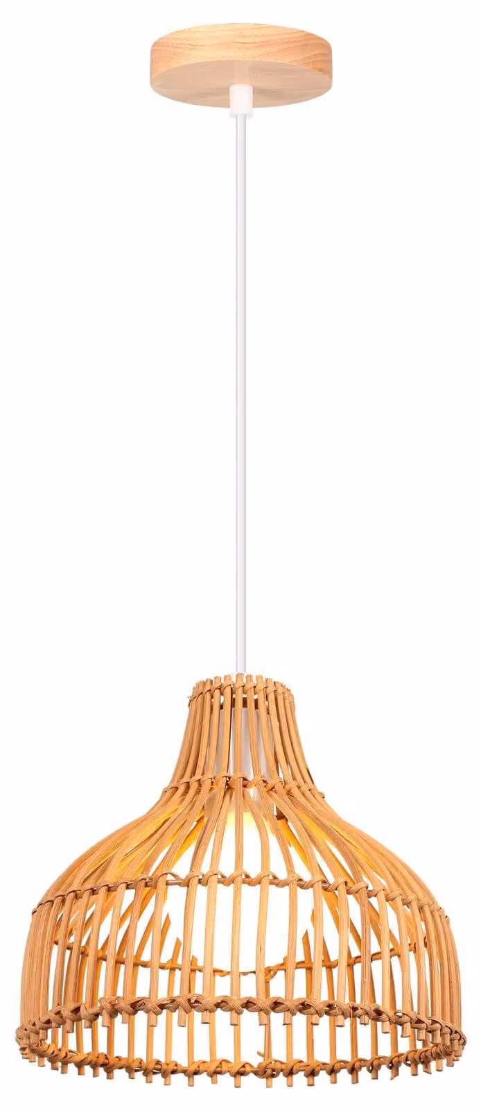 Solidchoice - Lampadario in bambù intrecciato a mano, in stile bohémien