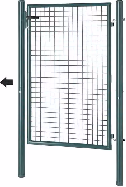 Cancello Pedonale in Metallo Verde 106x200 cm con Chiave per Recinzione Giardino