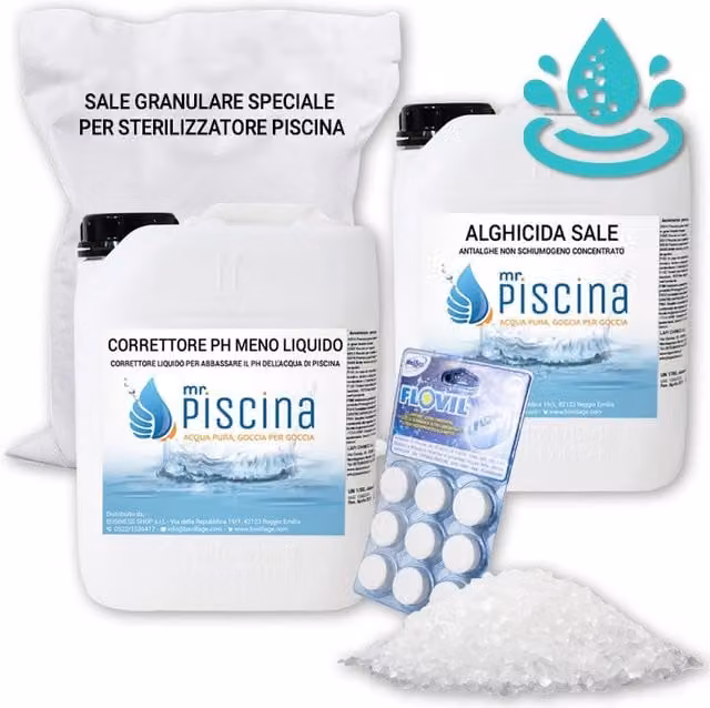 Kit mix per mantenimento piscina al SALE Volume piscina: Da 60 a 100 m³