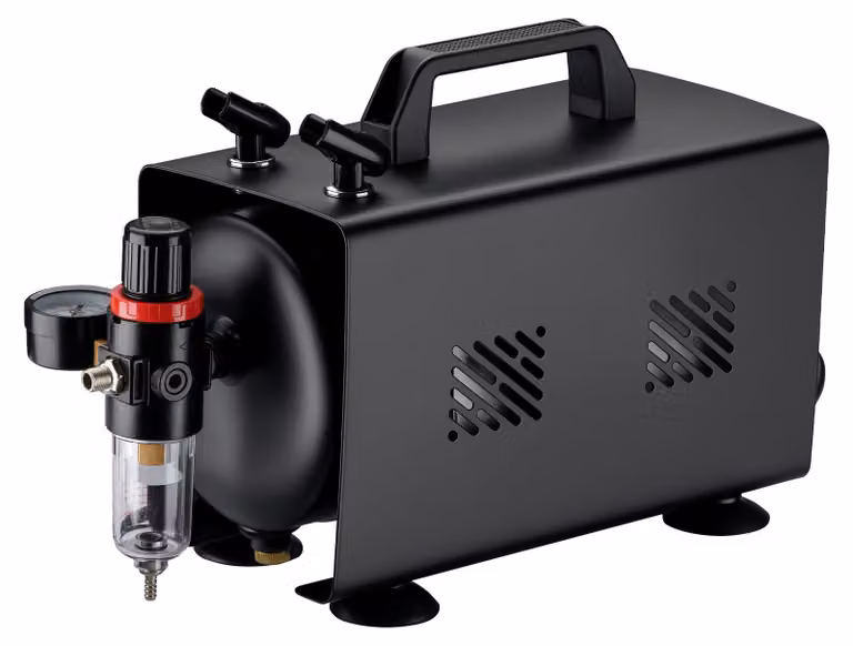 Compressore per aerografo AS18TB, 20-23 litri/minuto, 3-4 bar, 47 dB, 5 kg