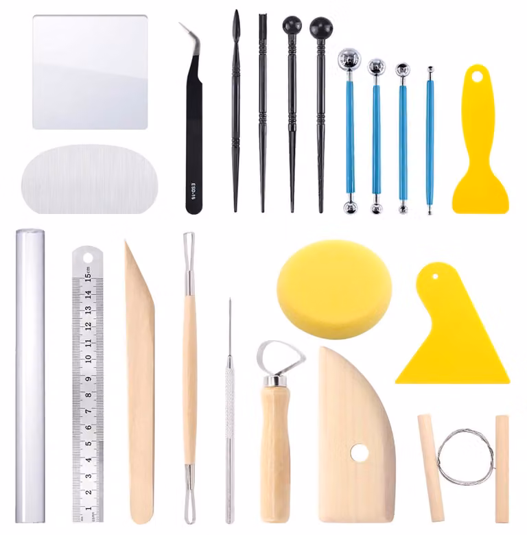 Set di 22 strumenti per modellare argilla, Vetroceramica e fondant