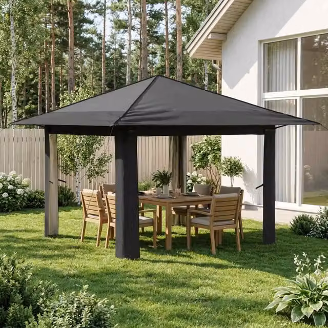 Gazebo senza Parete 3,3 x 3,3 m Grigio chiaro e Antracite 42036810