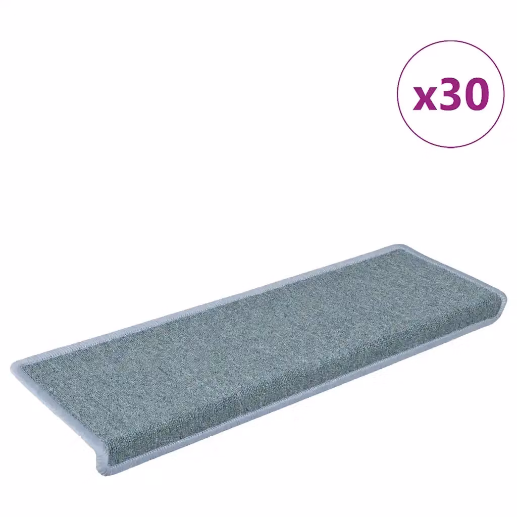 Set di 30 tappetini per scale vidaXL blu mare, antiscivolo e fonoassorbenti, L: 65 cm, P: 21 cm, H: 3,5 cm – 2