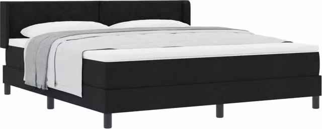 Letto a molle con testiera vidaXL in tessuto nero L: 180 cm, P: 200 cm, H: 203 cm – 1