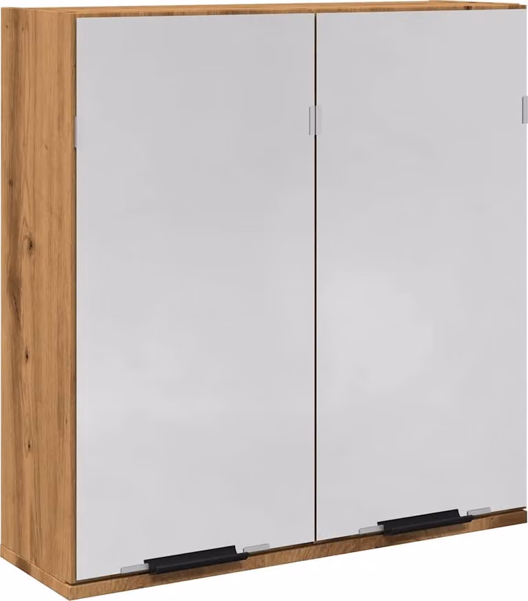 Mobile da Bagno Specchio Rovere Artigianale Legno Multistrato