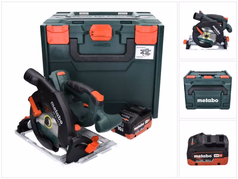 Metabo KS 18 LTX 57 Sega circolare a batteria 18V / 165 + 1x Batteria 10,0 Ah + Valigetta metaBOX - senza caricabatterie