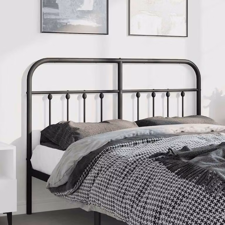Testiera di ricambio vidaXL in metallo nero laccato, larghezza: 142 cm