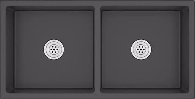 Lavello da cucina in acciaio inox nero lavorato a mano CFW9808510 L: 86,5 cm, P: 44,0 cm, H: 20,0 cm