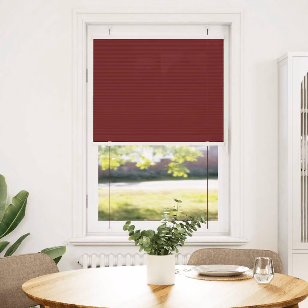 vidaXL Tenda Plissettata Rosso Bordeaux 75x150 cm Larghezza Tessuto