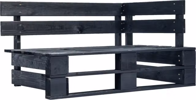 Set Divani in Pallet con Cuscini 6 pz in Pino Impregnato Nero 3066945