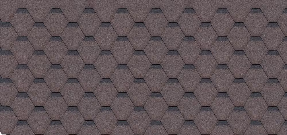 Tegole bituminose Hexagonal Rock H-BROWN, marrone Copertura bituminosa per tetti