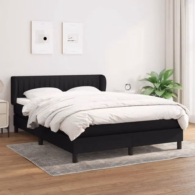 Letto Ibrido con Giroletto a Molle e Materasso vidaXL, Colore Nero e Bianco, L/P/H: 193 x 147 x 88 cm – 1
