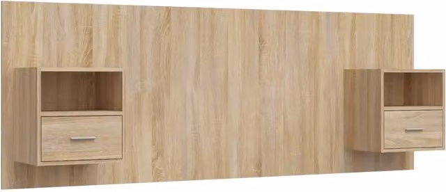 Testiera | Testata Letto con Comodini in Legno Multistrato Rovere Sonoma